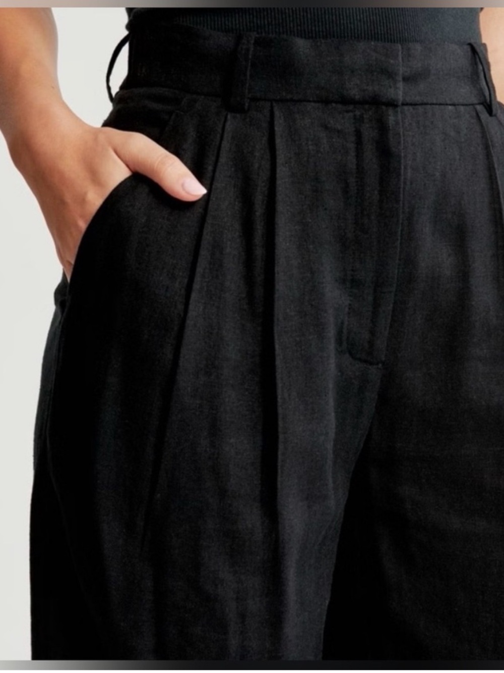Abercrombie & Fitch Linen-Blend Black Outfit Sz-S - Picture 4 of 16